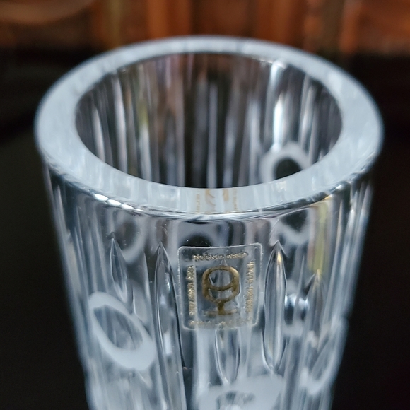 7" Crystal 24% Lead Abstract Design Rogaska Slatina Steklarska Sola Rocno Delo - Picture 10 of 11